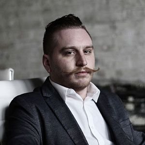 Man with Curly Mustache